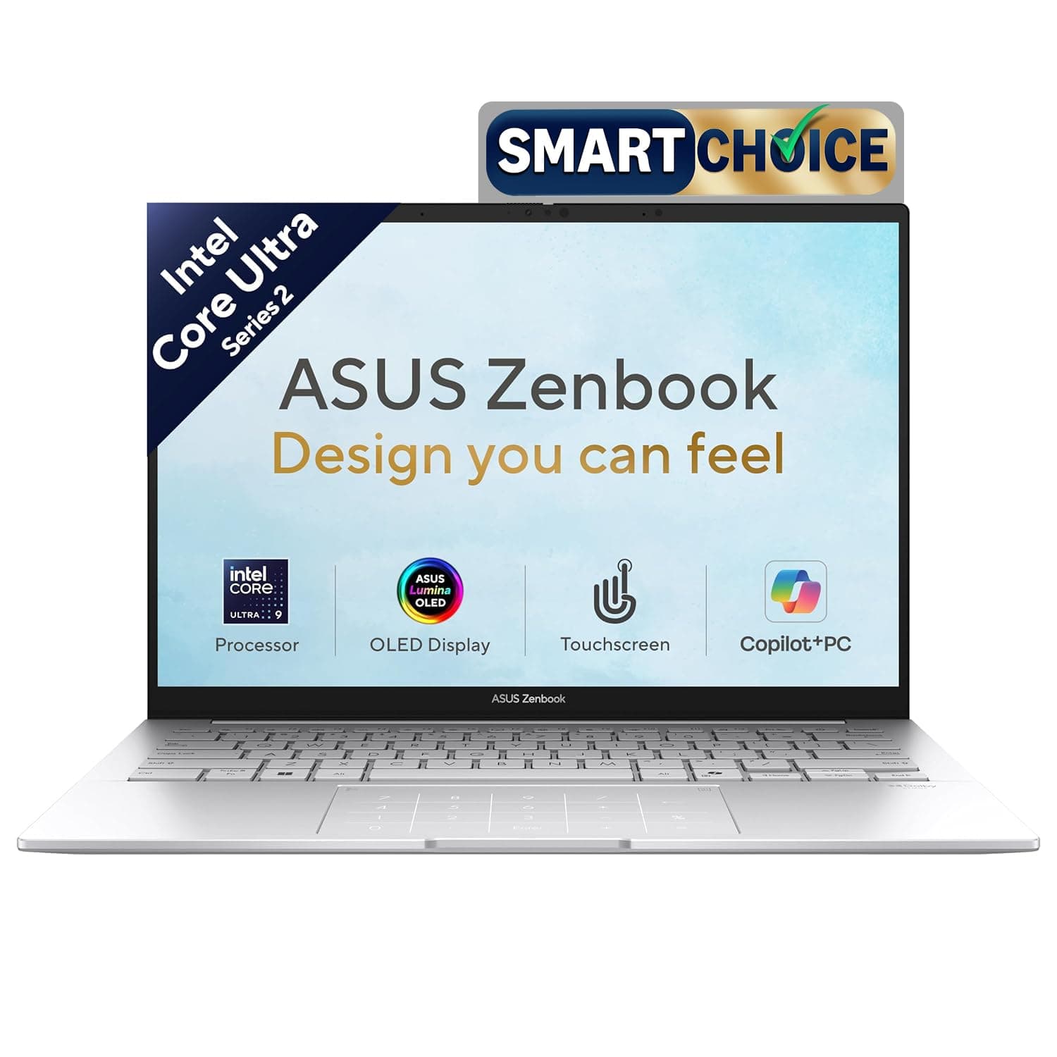 ASUS Zenbook 14 (2026),Smartchoice,Intel Core Ultra 9 285H,32GB RAM,1TB SSD,OLED,Touchscreen,14"(35.5 cm),Win 11,M365 Basic(1Y)* Office 24,Foggy Silve...