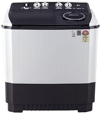 LG 10 kg 5 Star Semi-Automatic Top Loading Washing Machine (P1055SGAZ, Dark Gray, Wind Jet Dry), Large Washing Machines & Dryers