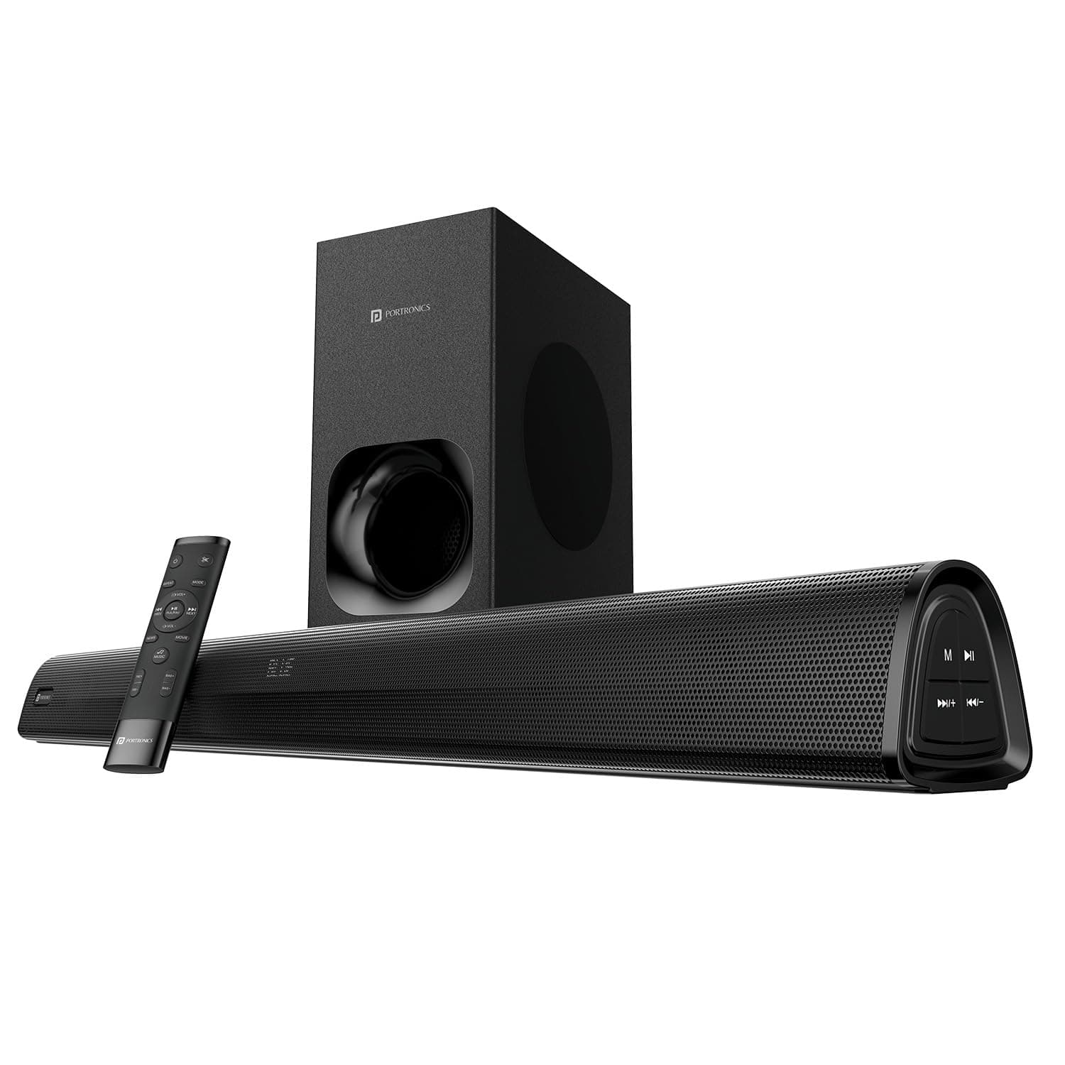 Portronics Pure Sound 105 | 200W Bluetooth Soundbar with Wired Subwoofer for Deep Bass, 2.1 Channel Home Theatre, HD Sound,3 EQ Modes, BT 5.3V,HDMI, O...