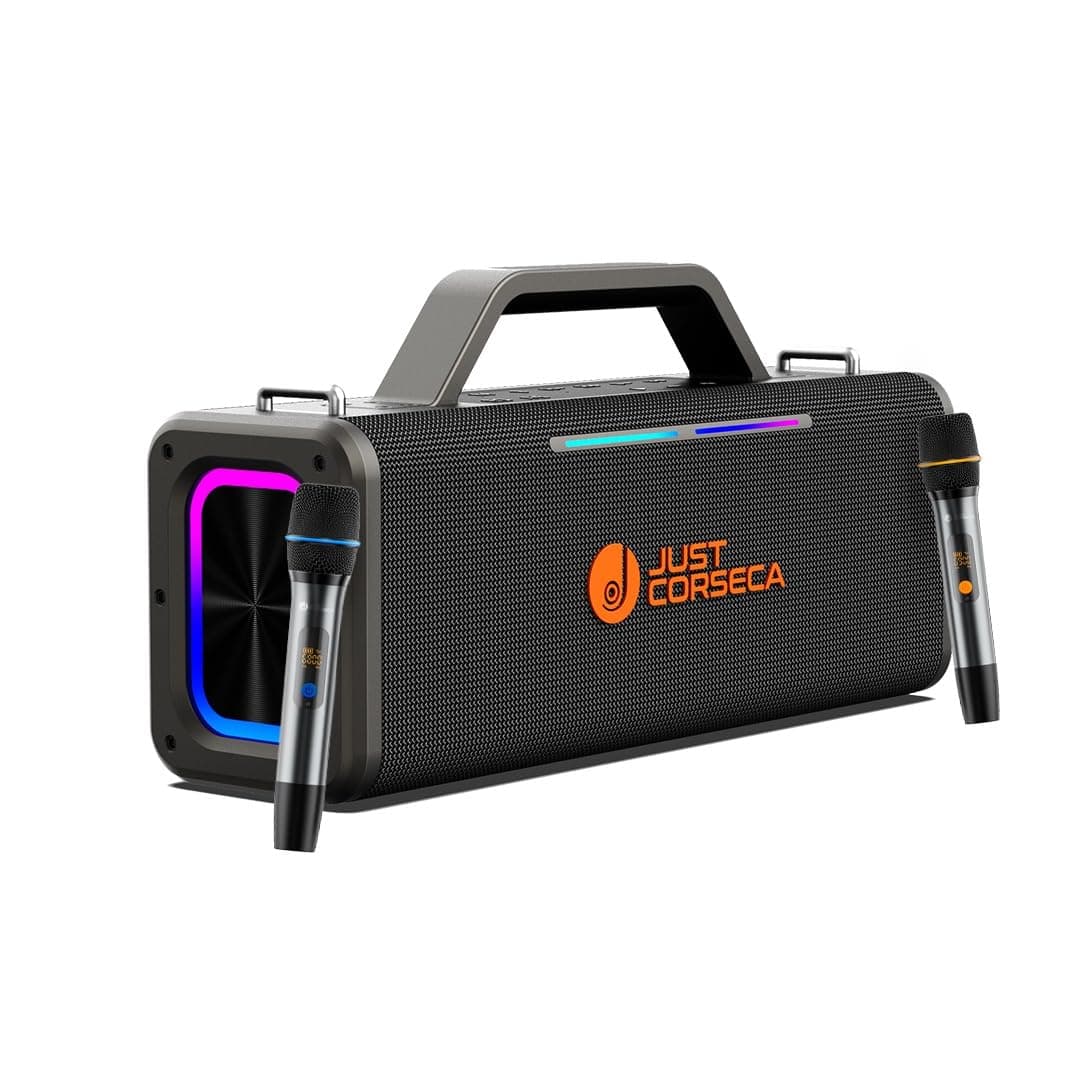 JUST CORSECA Sonic Stream Wireless Bluetooth Speaker with 360W | 12 Hours Playtime | Bluetooth 5.2 | TWS Stereo Pairing | Karaoke Function | RGB Light...
