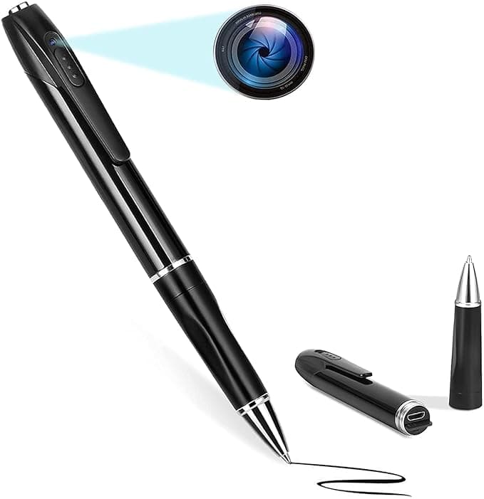 AYIKA Spy 1080P Full Hd Pen Camera Hidden 100 Minutes Pen Battery Life Pocket Security Indoor Outdoor Body Camera with Video Audio Recording Secret Pen Recorder (Pen Camera-1)