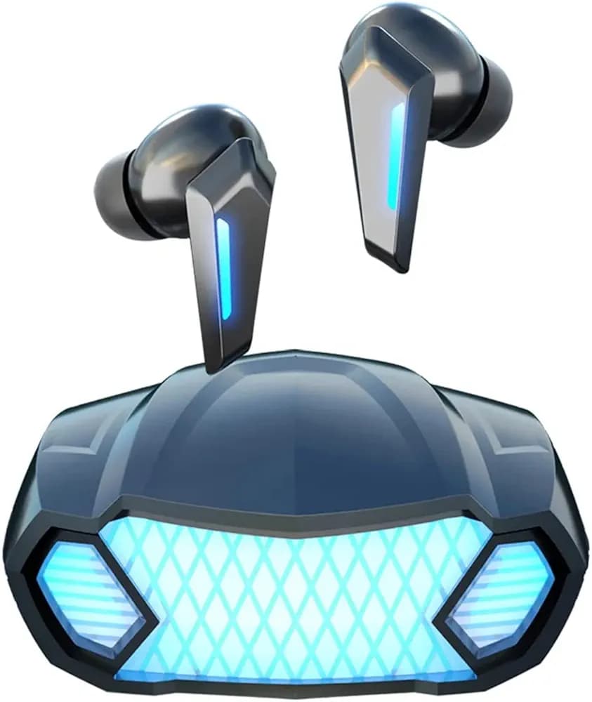 VEHOP Power GAMO TWS Earbuds, Gaming Earbuds with RGB LED Gaming Design. 30 Hours Playtime, Bluetooth 5.3 + ENC Clarity, 13mm HD BASS Drivers, IPX7 Sweat-Proof, Dedicated Gaming Mode, Built-in Mic