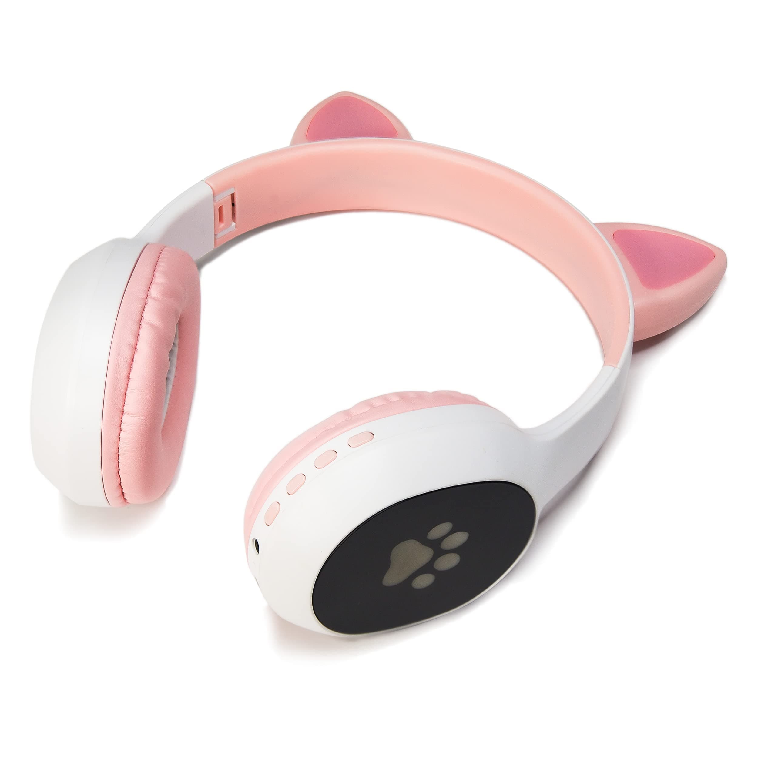 WK LIFE BORN TO LIVE Newly Launched 5.1 Version K10 Wireless/Wire Bluetooth Kids Headphones With Mic For Birthday Gift Girls Boys Cat Ear, Foldable LED Light Up Over On Ear Online Learning School (Pink)