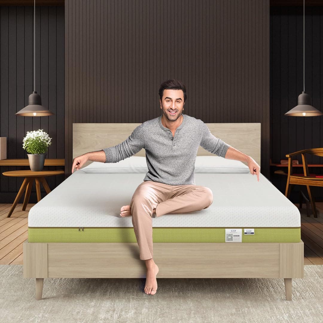 Doctor Dreams by Nilkamal ECOAIR™ 100% Natural Latex Foam Mattress, Cool Tencel Fabric, Ideal Softness-to-Support Ratio (Queen, 78X60X6, White & Green)