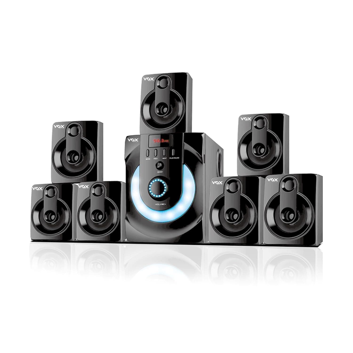 IKALL Vox V7171 Home Theater 7.1 Speaker System (BT, Aux, USB and FM Connectivity) - Raven Black Edition
