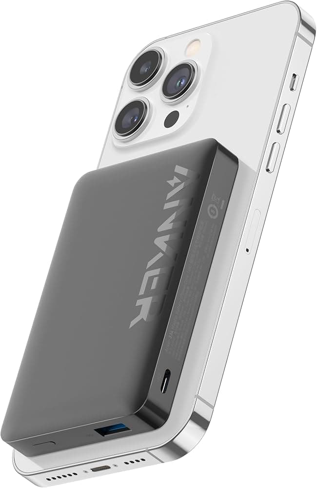 Anker Magnetic Power Bank 10,000mAh, Wireless Portable Charger, 20W Fast Charging Battery Pack with USB-C, Magsafe-Compatible with Magsafe,iPhone 15/1...
