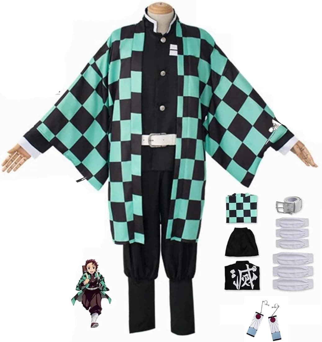 PINAKA demon slayer Tanjiro Kamado Cosplay Kimono Clothing Uniform Collectible Costume Halloween
