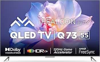 iFFALCON 139 cm (55 inches) 4K Ultra HD Smart QLED Google TV iFF55Q73 (Black)