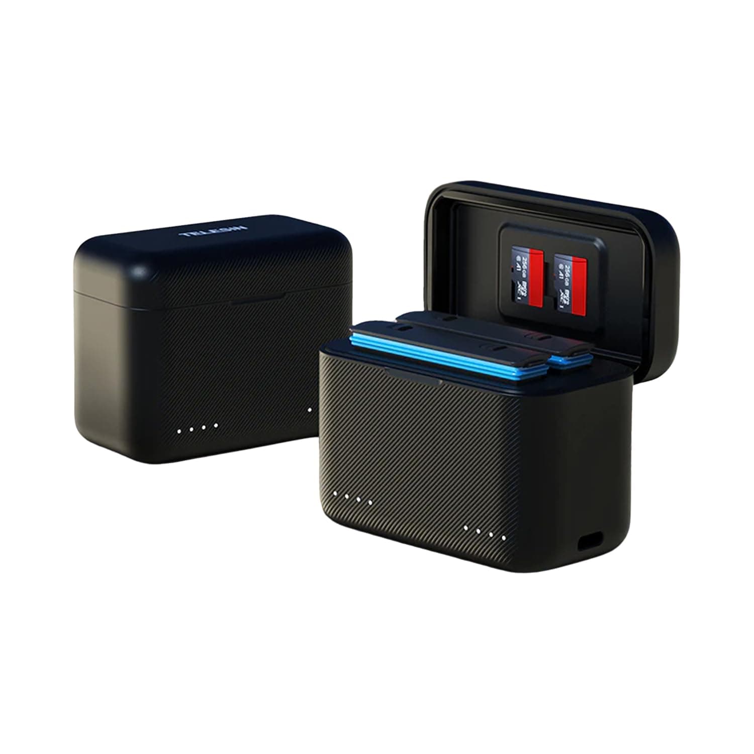 TELESIN Insta 360 X4 Battery Charging Box with Dual Card Slot & Portioned Storage, Fast Charger Hub for Insta 360 X4, Quick Portable 2 Channel Battery...