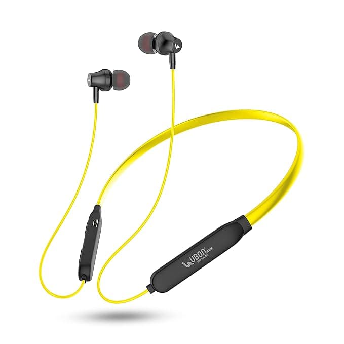 UBON Bass Factory 2.0 BT-5200 Wireless V5.0 Bluetooth Neckband with Mic, Upto 15 Hours Playtime, in Ear Headset for Travelling, Running, Gyming, and O