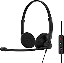 EPOS Impact 100 MS Stereo USB-C+A Headset with Microphone, Certified Microsoft Teams, Noise-Cancelling Mic, Lightweight, C...