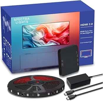 Spectra Lights HDMI Sync Box 2.0 - TV LED Backlight for 32-65 inch TVs with PC, Screen Sync. Enhance Your TV, Gaming, Music and Entertainment Experien...