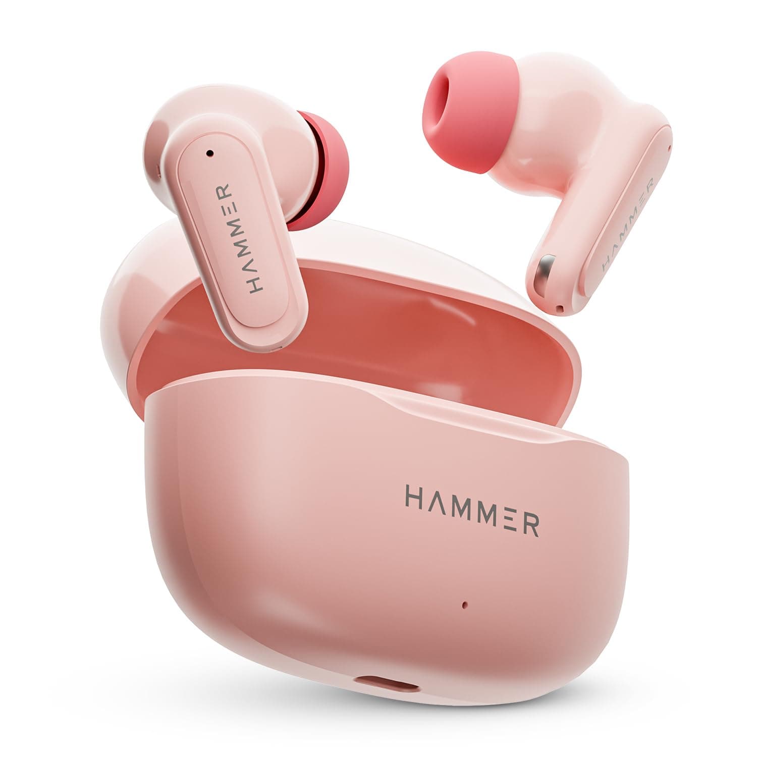 HAMMER Airflow Neo Bubblegum Earbuds with 80H Playtime, 13mm Titanium Driver, 40ms Gaming Mode, Fast Charging Buds, Type-C Charging, Voice Assistant, ...