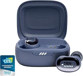 JBL Live Free 2 TWS - Noise Cancelling Earbuds - Blue | JBL Signature Sound, True Adaptive Noise Cancelling with Smart Amb...