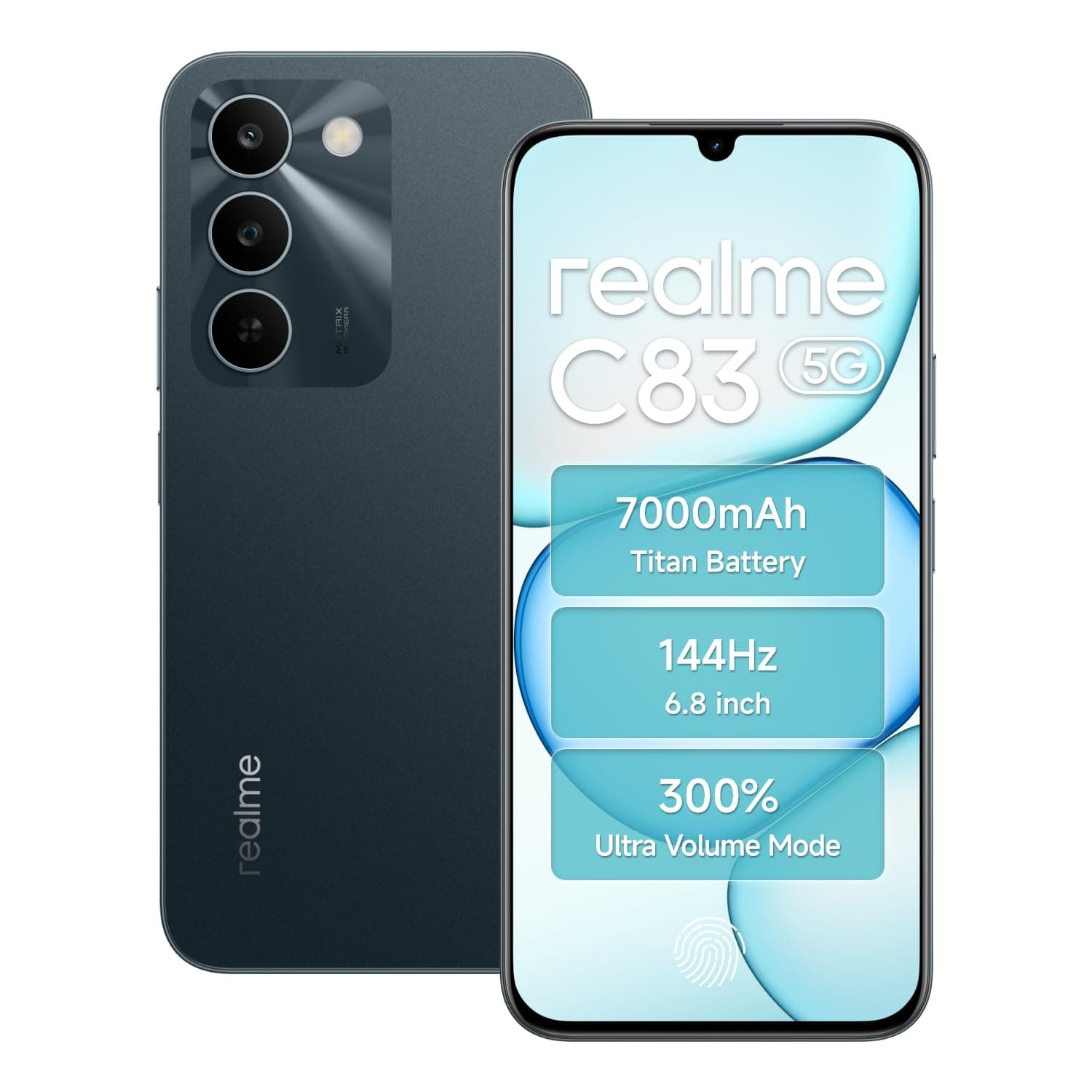 realme C83 5G Smartphone 7000mAh Titan Battery Dimensity 6300 Processor 6.8 Inch 144Hz Display 4GB RAM 64GB ROM Android 16, IP64 Waterproof Support AI...