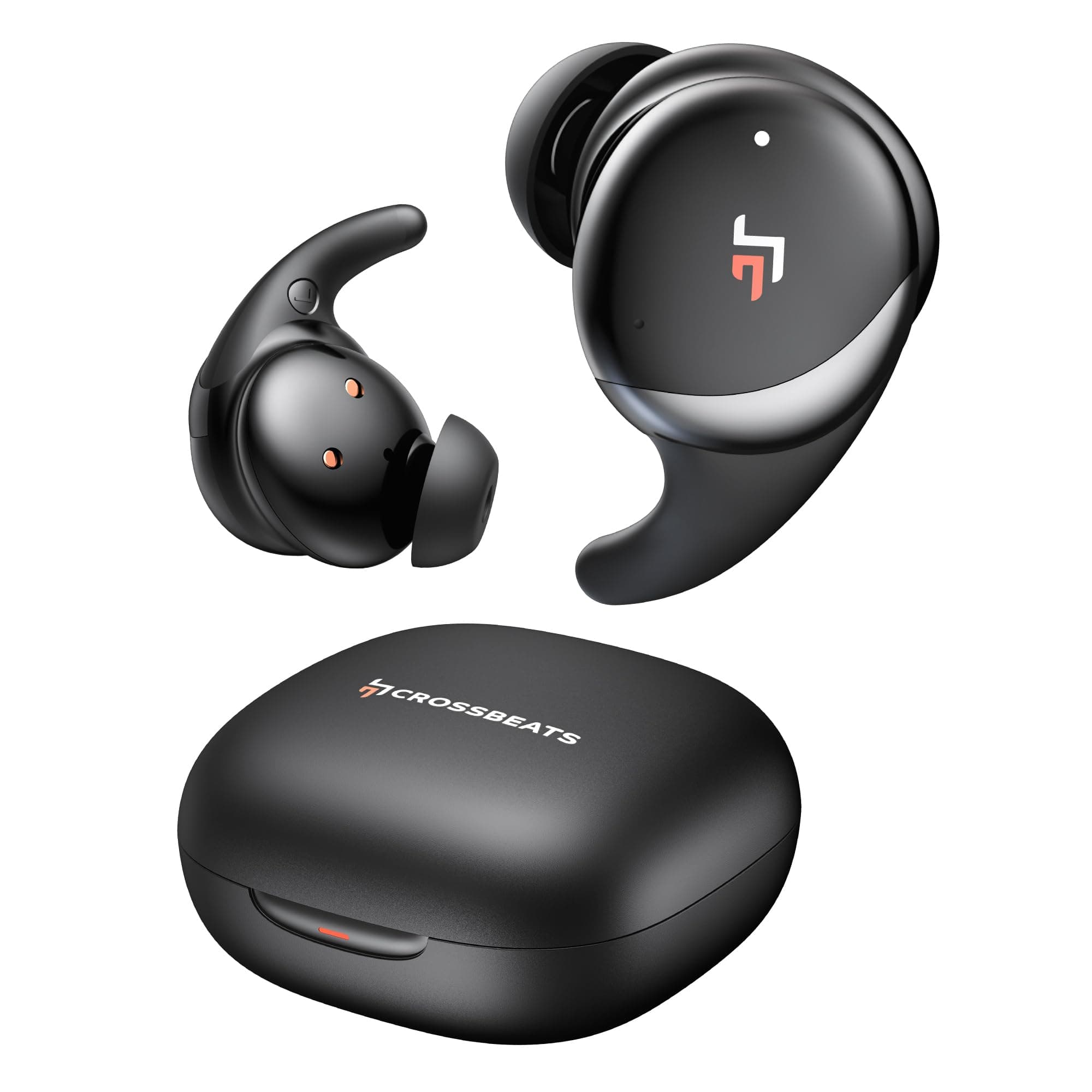 CrossBeats Hertz ANC TWS Ear Buds, Wireless inEar Earphones, Sleep Buds v5.4 Bluetooth 10 mm Drivers Up to 60H Playtime, with AI Noise Cancellation,40...