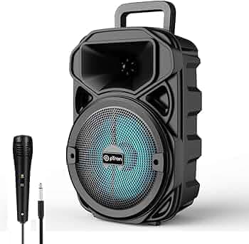 pTron Fusion Maxx V2 20W Bluetooth Wireless Party Speaker with Wired Karaoke Mic, 20Hrs Playtime, Immersive Sound, RGB Lights, BT V5.2, 3.5mm AUX, USB...