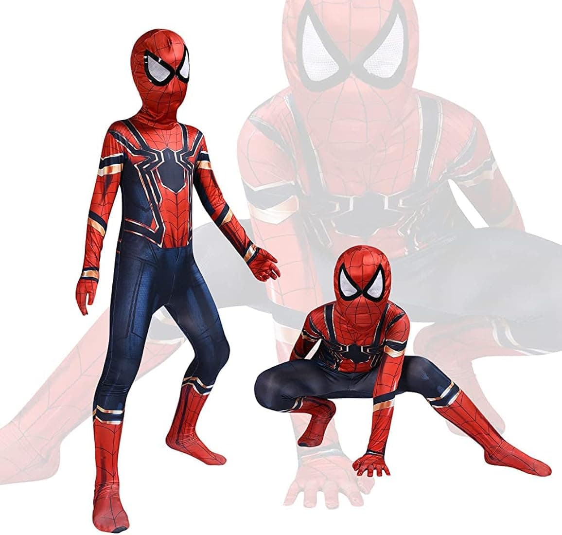 GUSTAVE Spiderman Costume for Kids, 3D Prints Spider Man Costume Set, Super Hero Cosplay Costume Bodysuits for 3-12 Years Boys Girls Gifts Party Hallo...