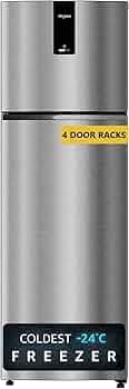 Whirlpool 235L (265L Gross) 3 Star Inverter Frost Free Double Door Refrigerator Appliance (IF INV ELT DF278 German STEEL(3S)-TL, Internal UI Touch, Co...