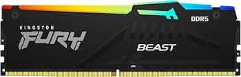 Kingston Fury Beast RGB 32GB 5600MT/s DDR5 CL40 DIMM Desktop Memory Single Module KF556C40BBA-32