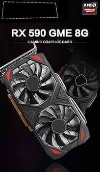AMD RX 590 GME 8GB Graphics Card | GDDR5 256Bit PCI-E 3.016 | 6Pin Radeon GPU | 2304 Stream Processors | Gaming Video Card