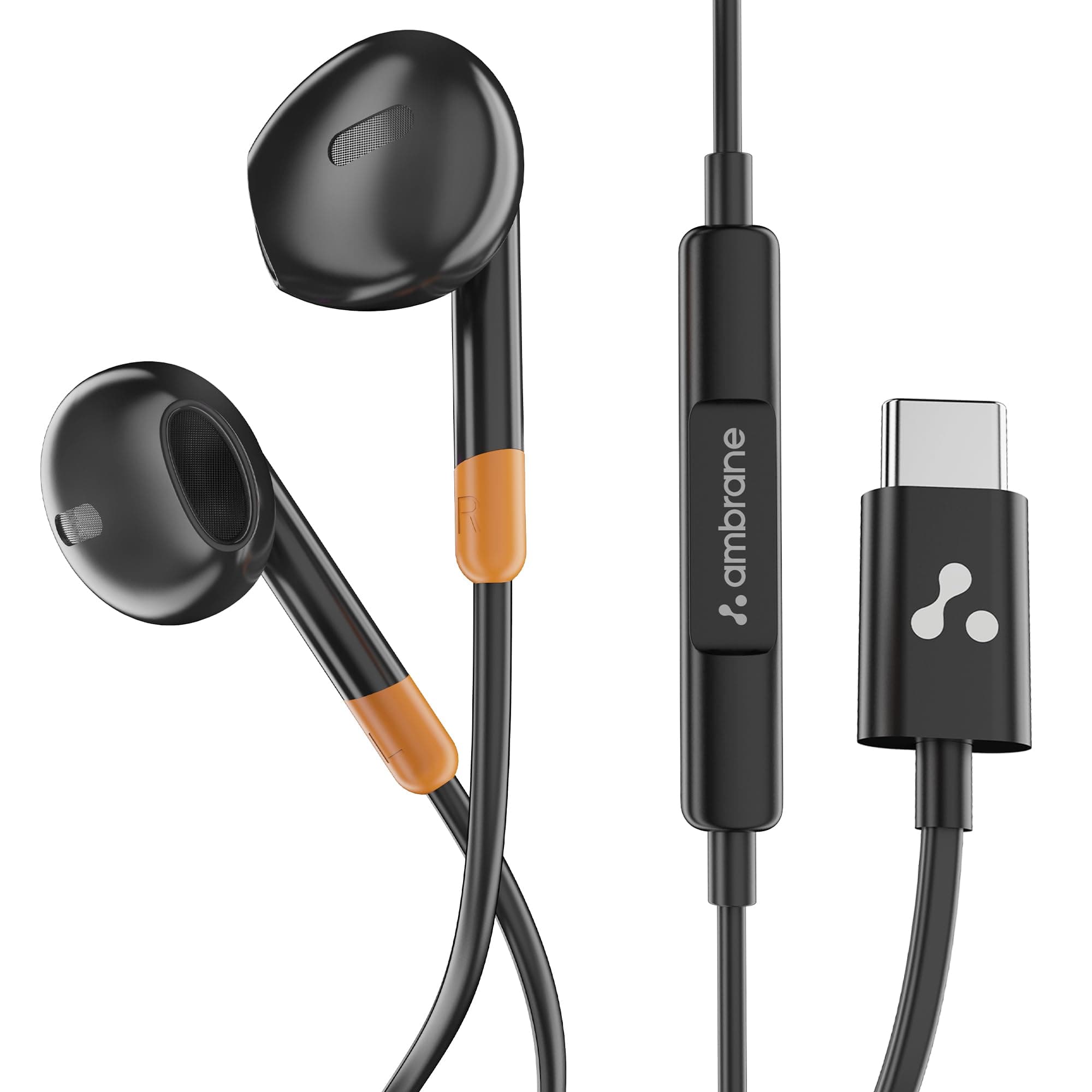 Ambrane Stringz 02 Type-C Wired Earphones Black