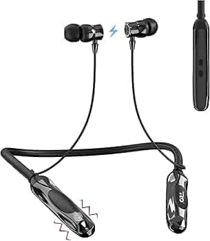 RD M-1000 Bluetooth Neckband 13mm Drivers, IPX4 Sweat Proof, 60 Hours Playtime, Wireless Bluetooth Earphones, Support ASAP Charging, Environmental Noi...