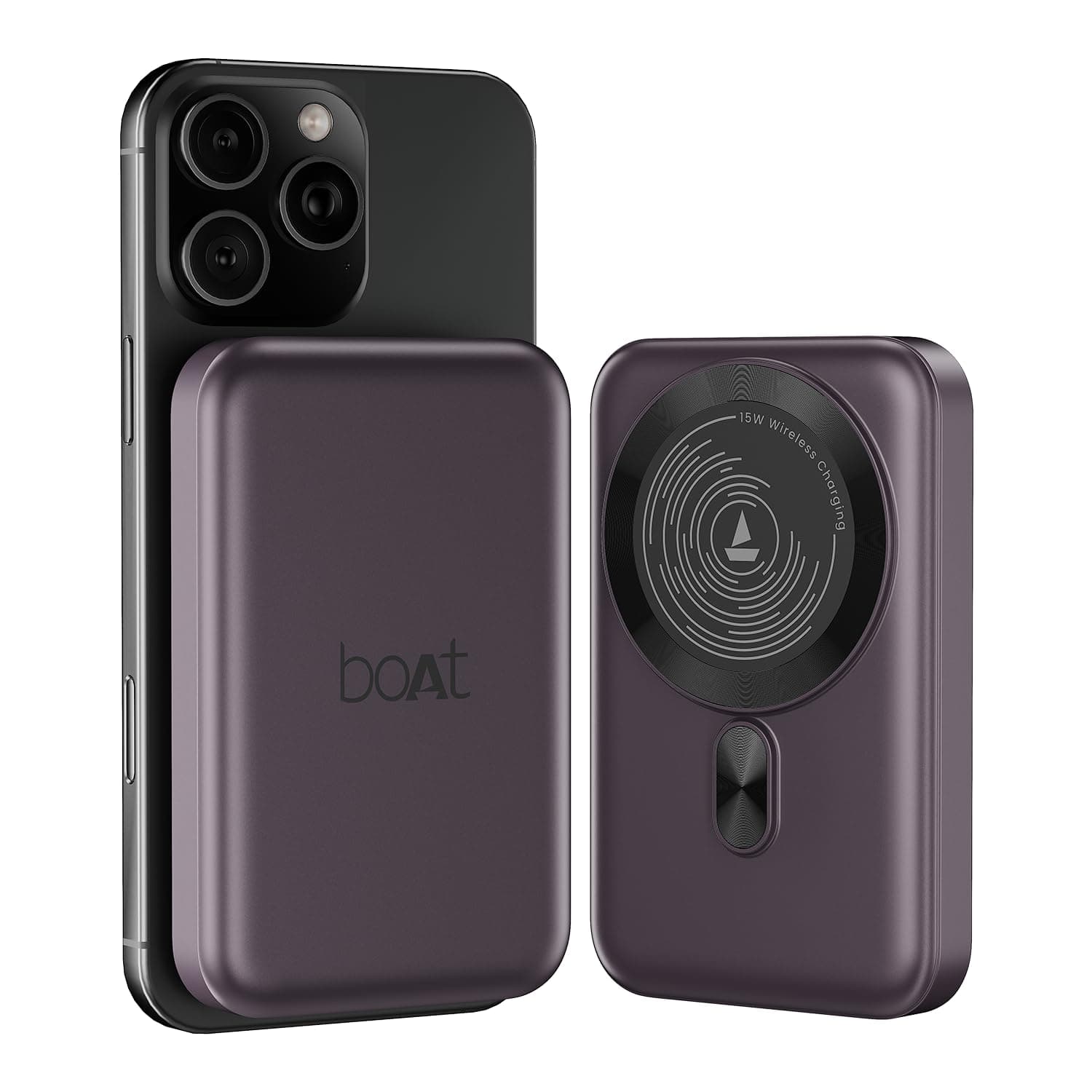 boAt New Launch EnergyShroom PB331 MagnaCharge 10000mAh Magnetic Wireless Powerbank, 15W Wireless Charging & 22.5W Wired Fast Charging, 12-Layer Smart...