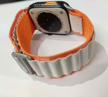 CLUBCLASSY New T800 Ultra Watch Smartwatch 1.9 HD Display Bluetooth Calling SmartWatch (Black Dial with Orange & Off-White Strap)