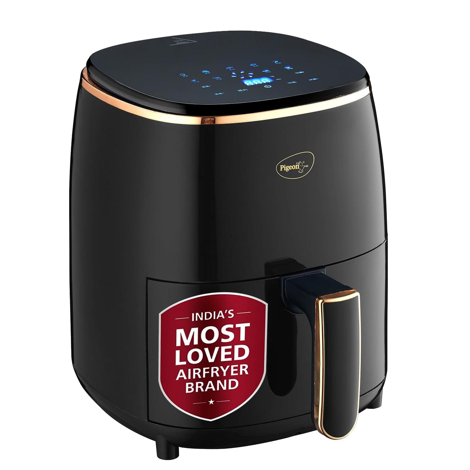 Pigeon Healthifry Manual Air Fryer, 360 High Speed Air Circulation Technology 1200 W with Non-Stick 4.2 L Basket - Black