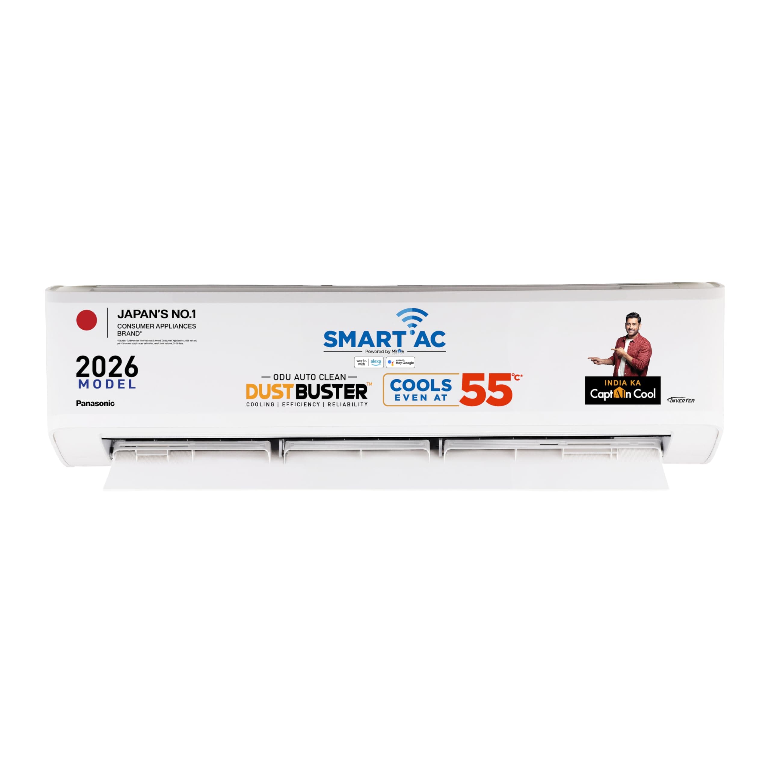 Panasonic 2.0 Ton 4 Star Premium WiFi Inverter Smart Split AC (DustBuster Tech, Matter Enabled, AI, Higher Airflow, Copper Cond., 8in1 Convertible,4-W...