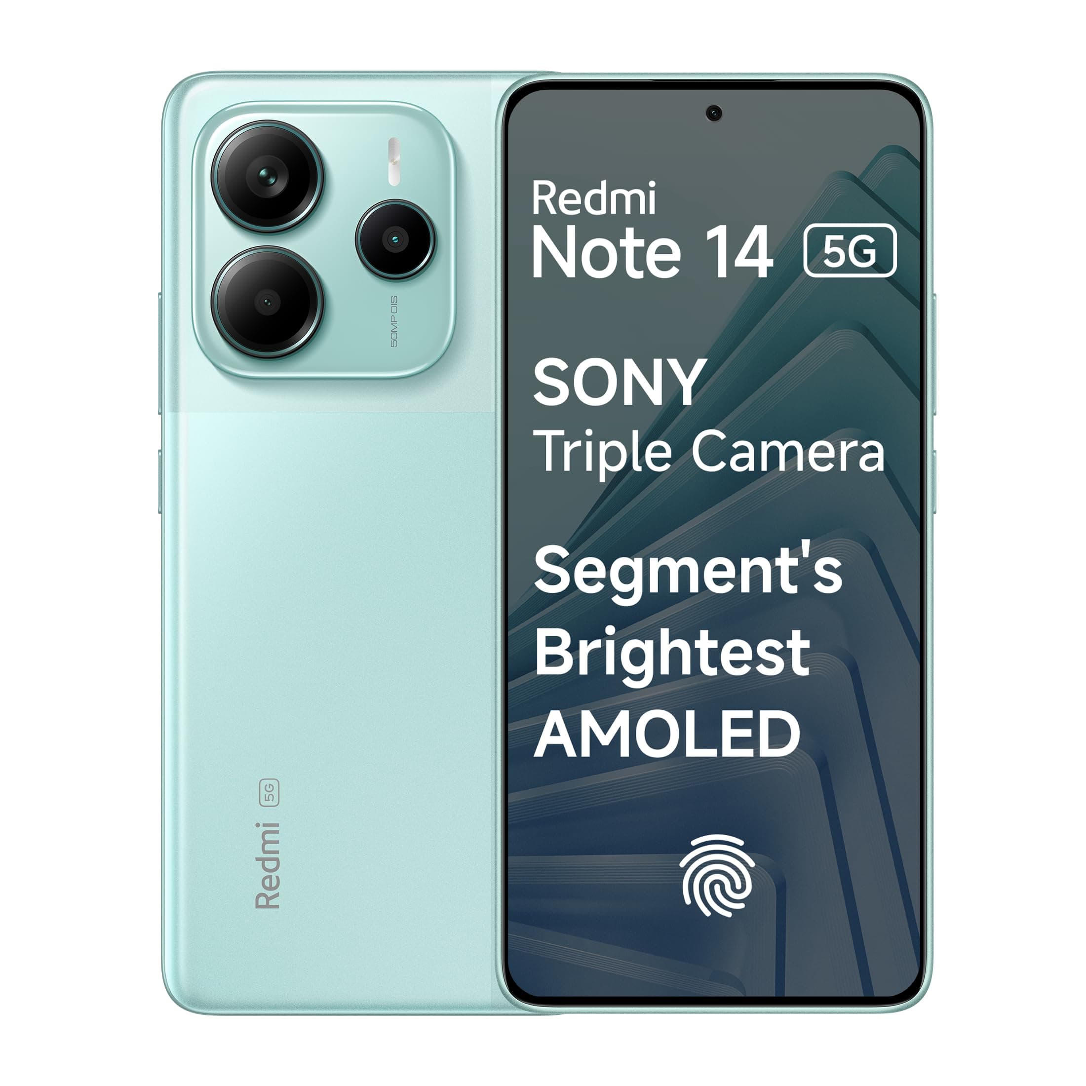 Redmi Note 14 5G (Ivy Green, 6GB RAM 128GB Storage) | Global Debut MTK Dimensity 7025 Ultra | 2100 nits Segment Brightest 120Hz AMOLED | 50MP Sony LYT...