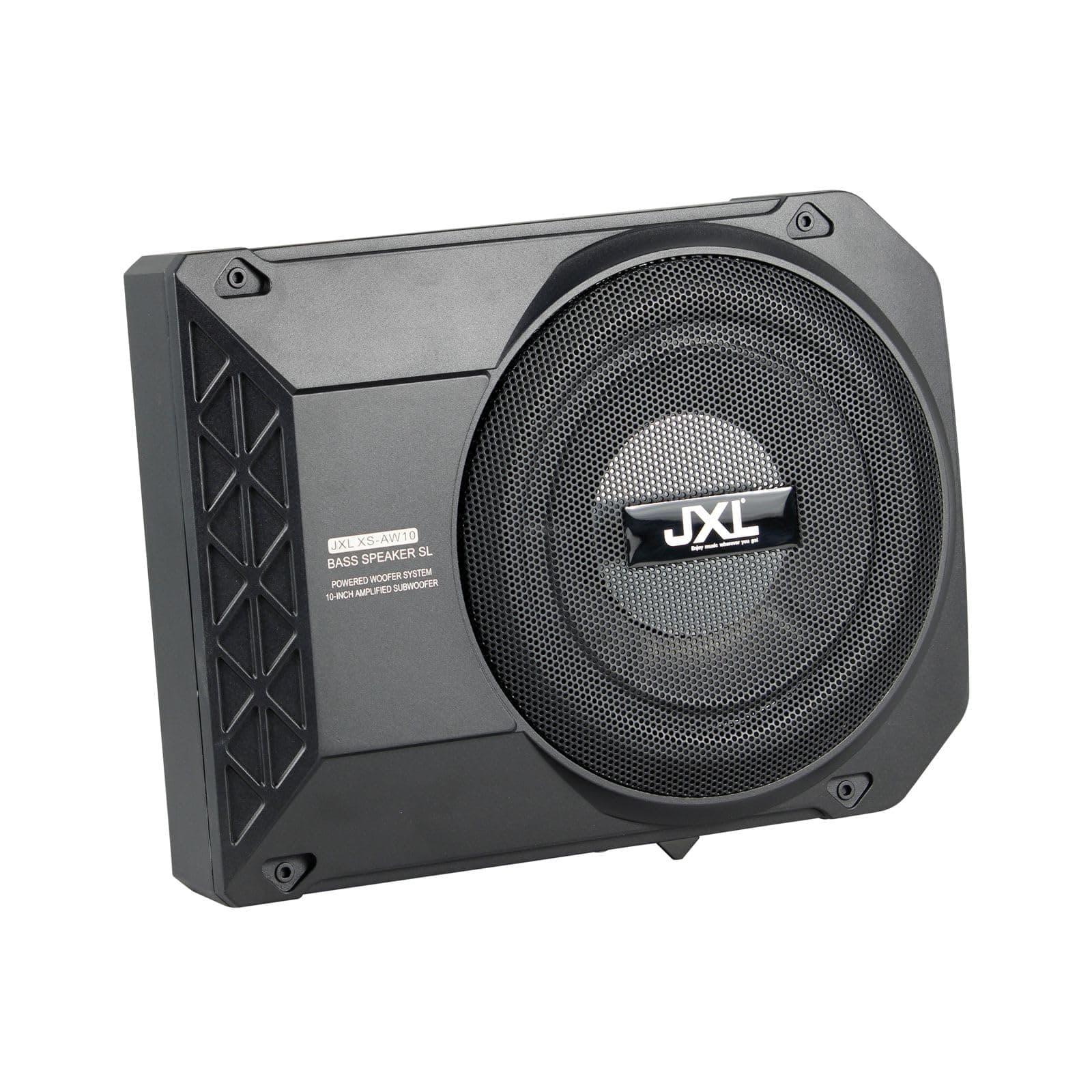 JXL Car Subwoofer XS-AW10 (10 Inches) Active Underseat Subwoofer 350 RMS Power 300+ Watts, Ultra Sleek, Shallow subwoofer, high Level Input/Audio - li...