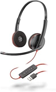 Plantronics Blackwire C3220M Wired On Ear Heaphones With Mic Black