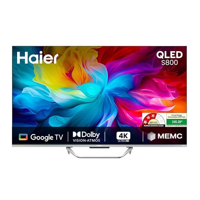 Haier 164 cm (65) S800 Series 4K Ultra HD Smart QLED Google TV 65S800QT-P (Grey)