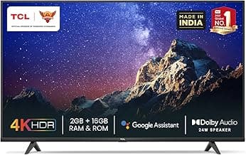 TCL 126 cm (50 inches) 4K Ultra HD Certified Android Smart LED TV 50P615 (Black) (2020 Model) | With Dolby Audio