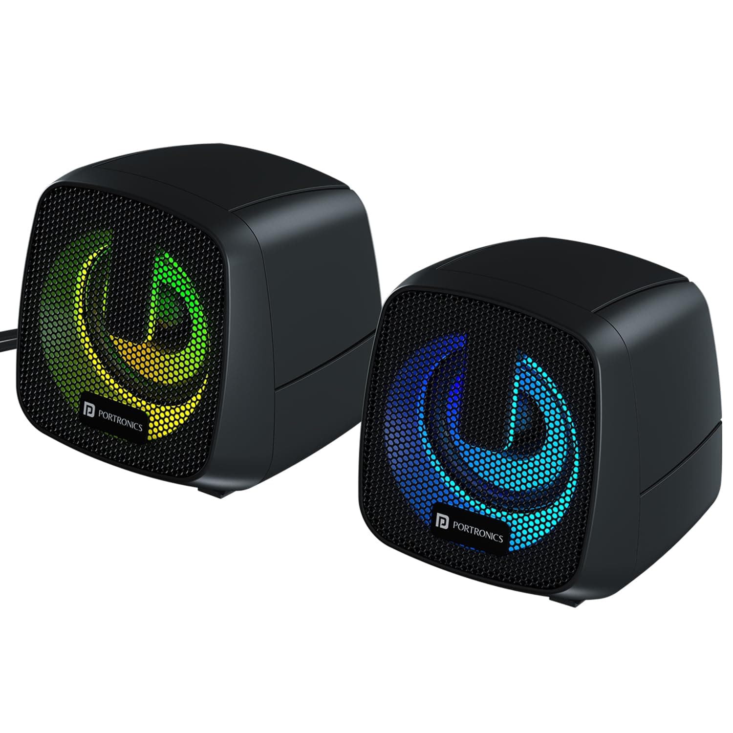 Portronics 6W in Tune 6 HD Sound 2.0 Channel Portable Desktop PC Speaker, 3.5mm Audio Jack, Volume Scroll Button, Multimedia Speaker, RGB LED Lights, ...