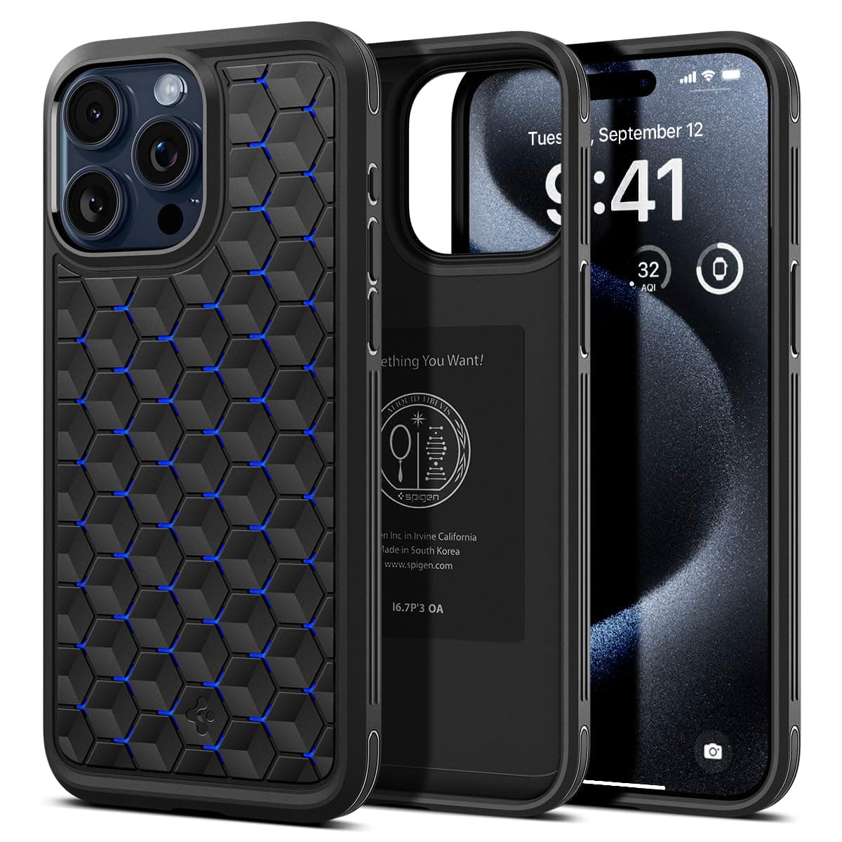 Spigen Cryo Armor Back Cover Case Compatible with iPhone 15 Pro Max (TPU + Poly Carbonate | Cryo Blue)