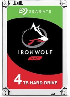 Seagate IronWolf 4 TB NAS Internal Hard Drive HDD – 8.89 cm (3.5 Inch) SATA 6 Gb/s 5900 RPM 64 MB Cache for RAID Network A...