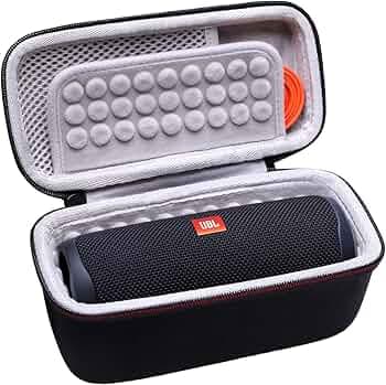 Tomtoc Hard Carrying Case for JBL Flip 4 | JBL Flip 3 Portable Bluetooth Wireless Speaker, Travel Pouch Fit Cable and Charger, Waterproof, Gray