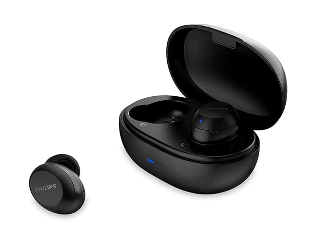 Philips Audio TWS TAT1235 Bluetooth True Wireless Earbuds with IPX5, Touch Control, 18 Hr Playtime (6+12), C-Type Charging (Black) In-Ear