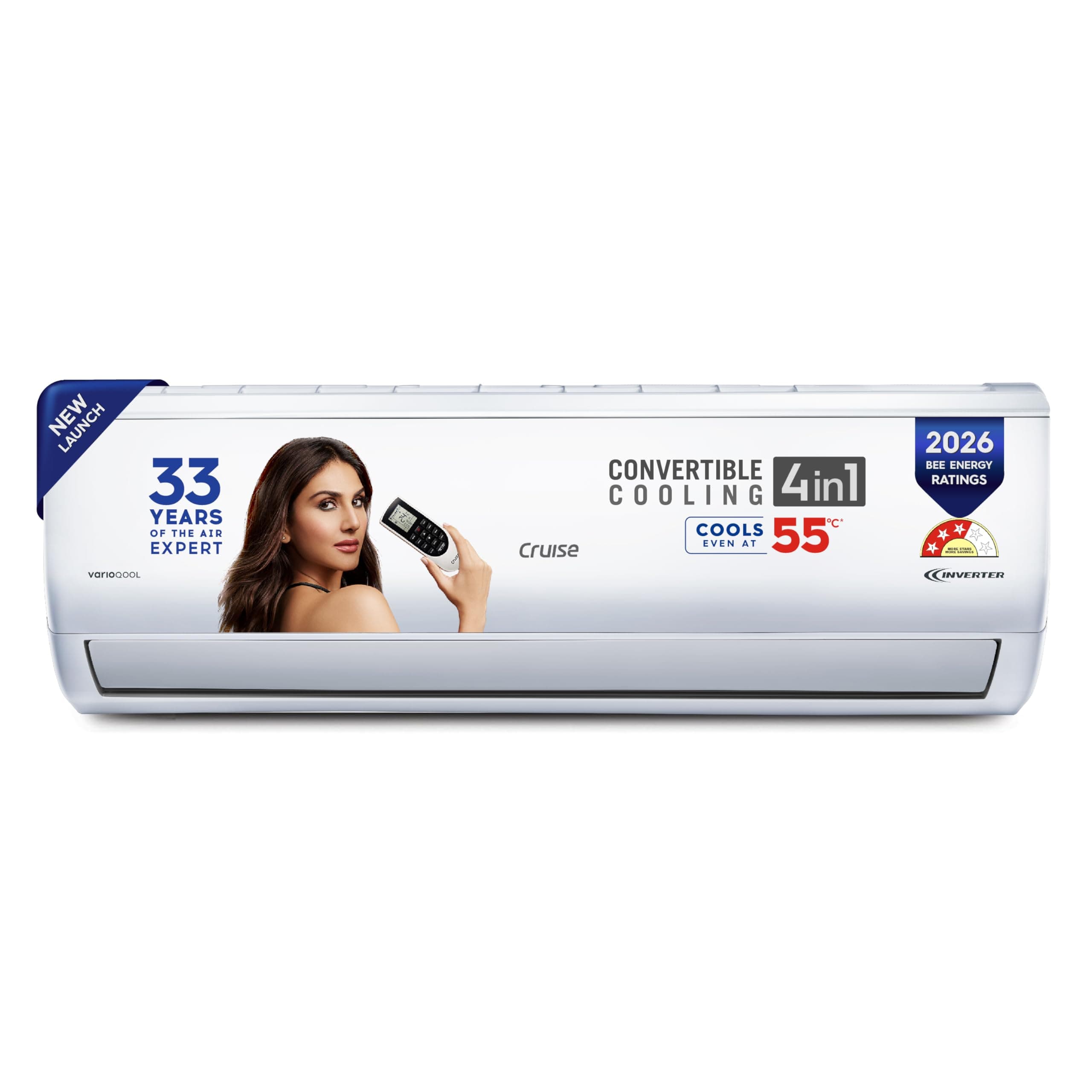 Cruise 1.5 Ton 3 Star Inverter Split AC with 7-Stage Air Filtration (100% Copper, Convertible 4-in-1, PM 2.5 Filter, New BEE Rated, CWCVBM-VQ3D173, Wh...