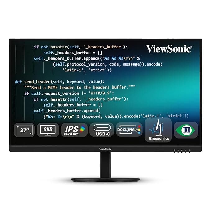 ViewSonic (USA Brand) (68.58cm) 27 Inch QHD 2560x1440 100Hz | USB-C Docking Monitor with Dual Speakers | Daisy Chain | Ergonomic tilt | IPS Panel | HD...