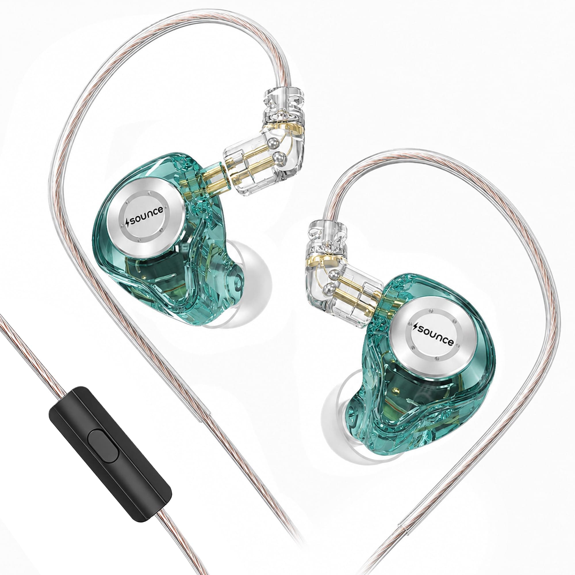 Sounce EDX Pro IEM Earphone HiFi Stereo in-Ear Monitors with Dual Magnetic Circuit Dynamic Driver Premium Acoustic Build Detachable 0.75mm Cable Noise...