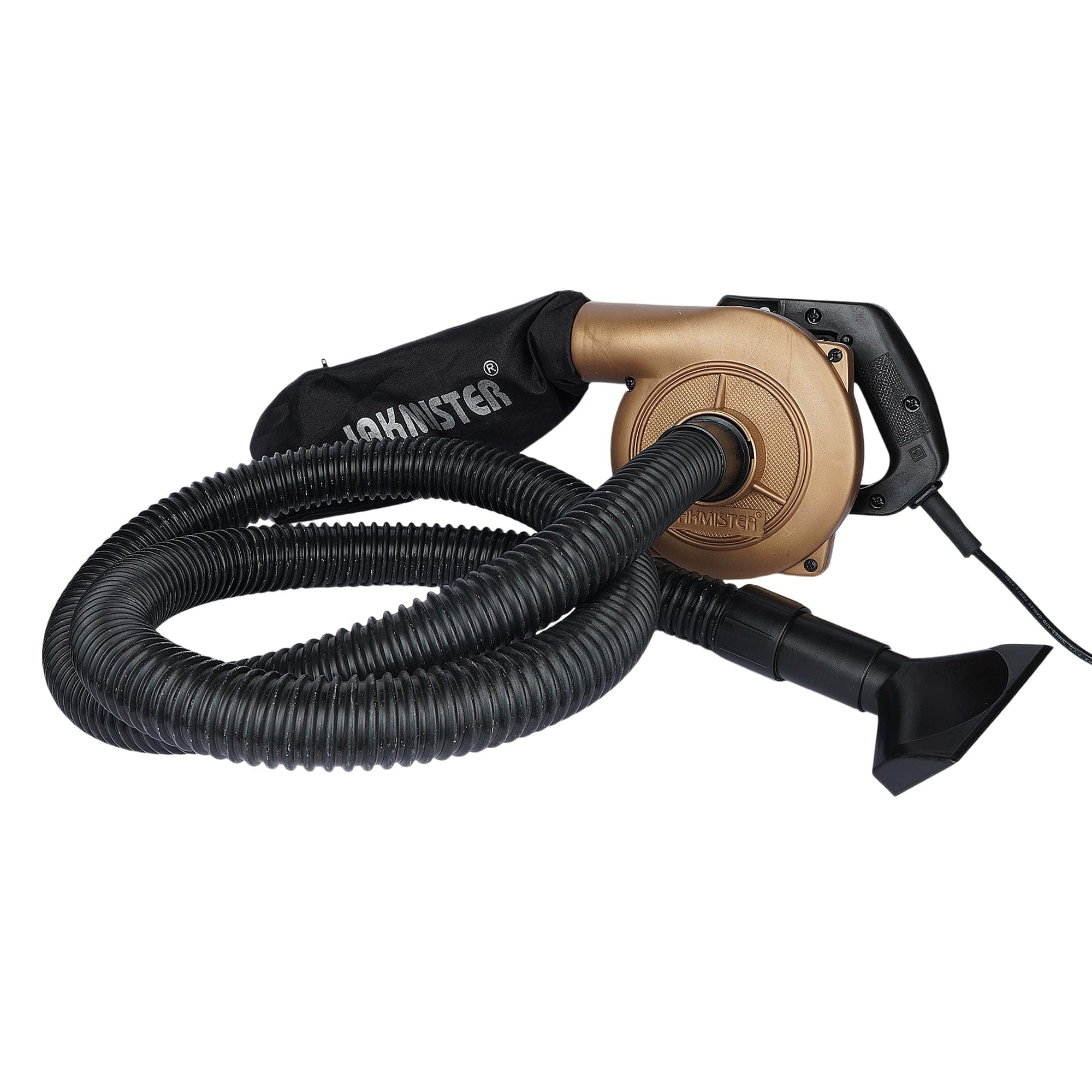 JAKMISTER Air Blower, Corded Electric, Heavy Duty, Gold, 950W, Portable, Anti-Vibration, Leaf Vacuum, Instant Start, 1.5 kg, with Collection Bag, User...
