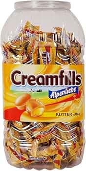 Creamfills Alpenliebe, Butter Toffee, Jar, 700g (175 Units x 4g Each) - (Birthday Jar of 175 Pieces)