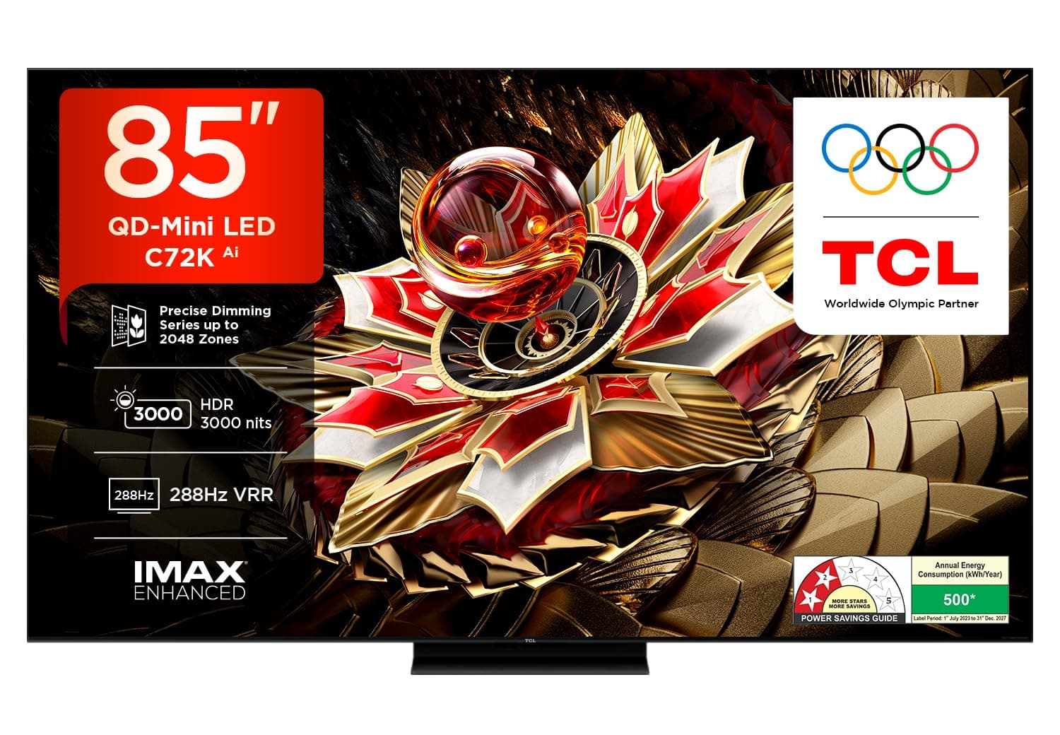 TCL 215 cm (85 inches) 4K UHD Smart QD-Mini LED Google TV 85C72K
