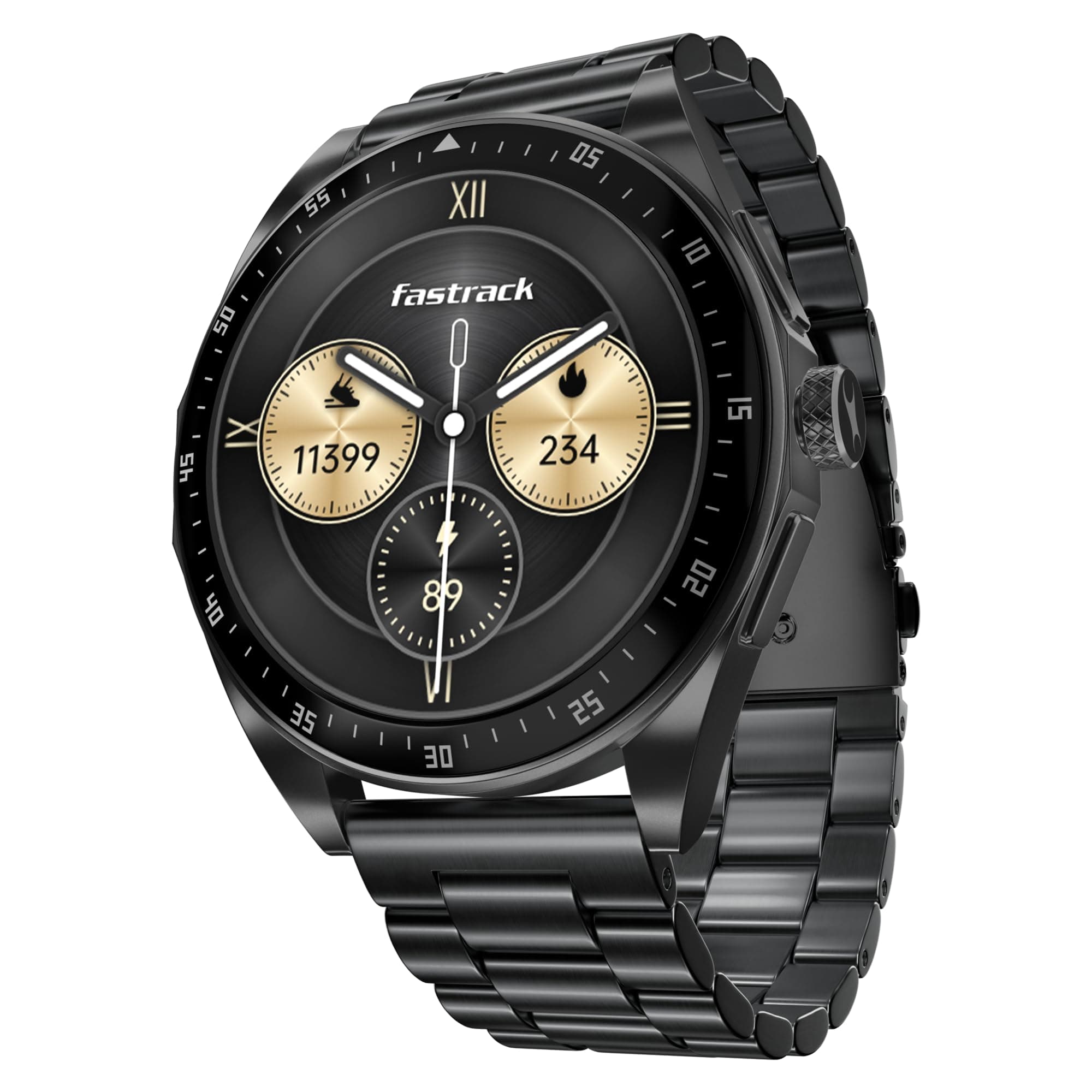 Fastrack Radiant FX1 Luxury Metal Smart Watch, 1.43 AMOLED 60Hz Display, AOD, Functional Crown, SingleSync BT Calling, AI Voice, Upto 5 Day Battery, 1...