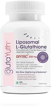 GlutaYuth Liposomal OPITAC 250 JAPANESE L-GLUTATHIONE 250 mg with Phosphatidylcholine Phospholipid Technology, Lutein, Zeaxanthin, Resveratrol, Alpha ...