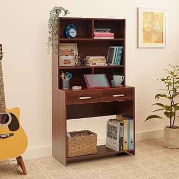 Green Soul Thames Hutch Study Table | 1-Year Warranty | Writing, Computer Desk for Students, Professionals | Engineered Wood | Rolex Brown | 2 Drawers...